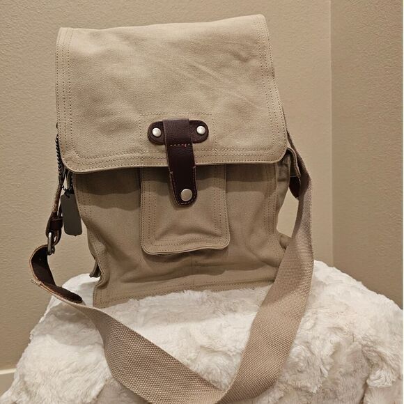 NWOT Park B. Smith Canvas/Leather 2 Bottle Wine Bag - Picture 2 of 16